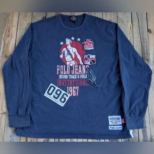 vintage '90s Polo Jeans Co. indoor track & field invitational long sleeve shirt